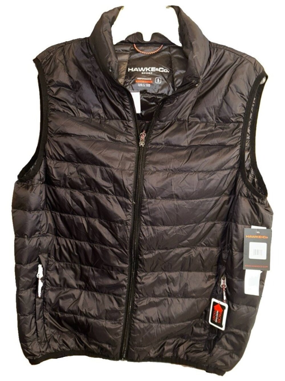 Hawke & Co Down Puffer Vest Men’s Small Sport Performance Black Packable New